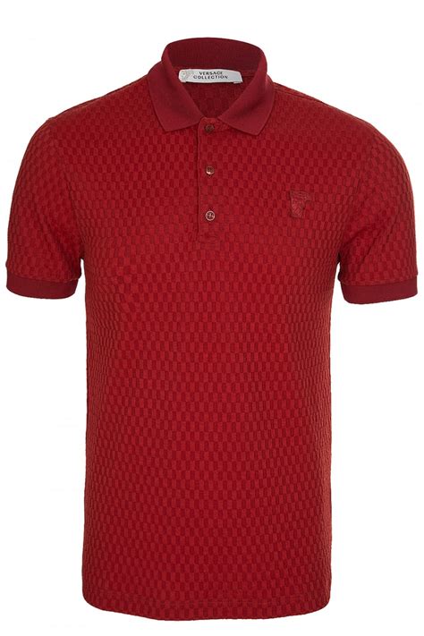 red versace polo shirt